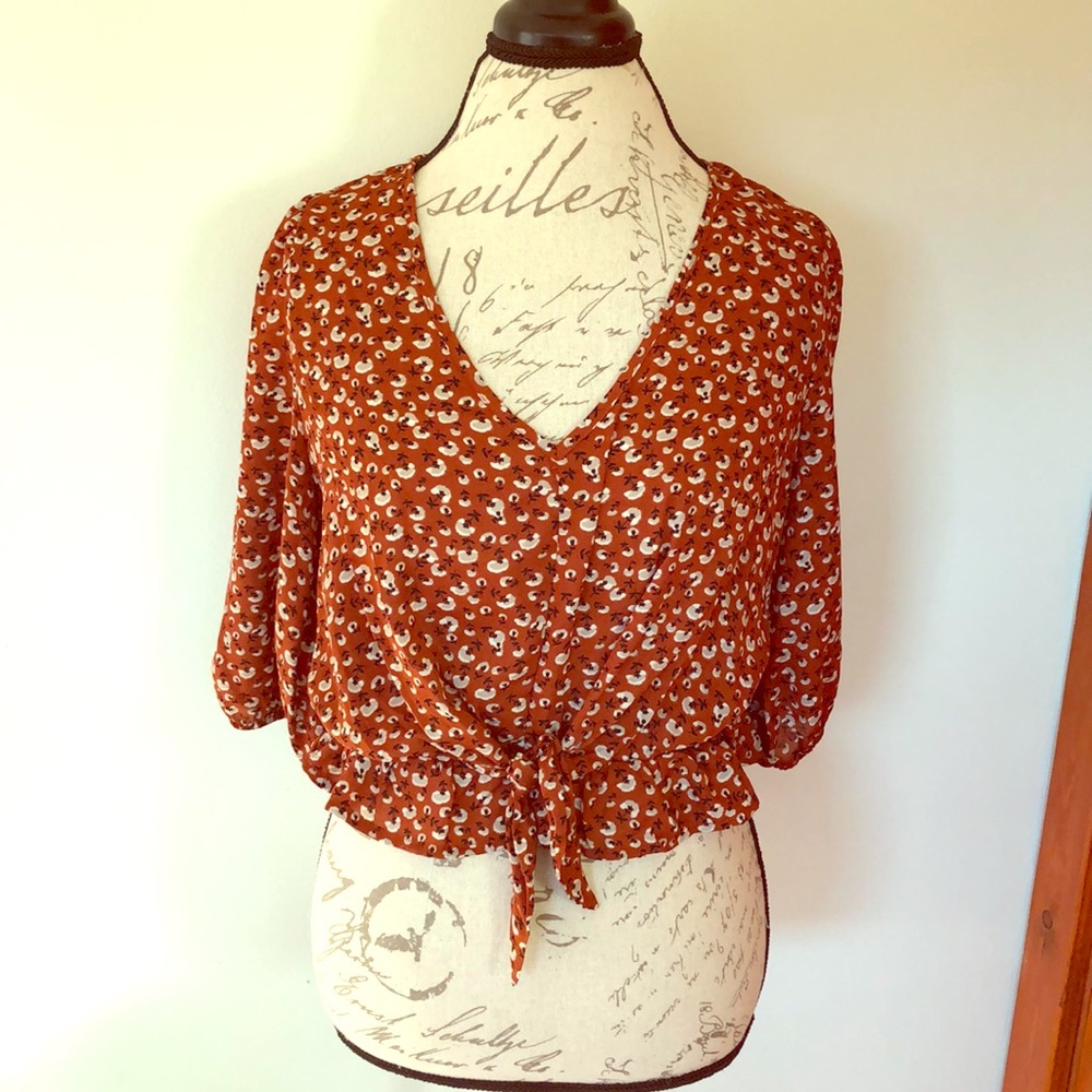 Floral Peplum Top Size M